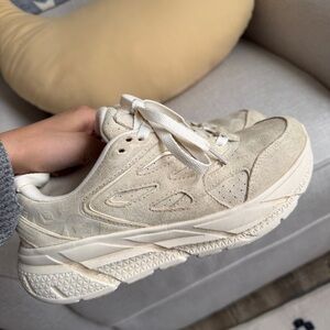 Hoka Clifton Suede Women's Cream Sneakers